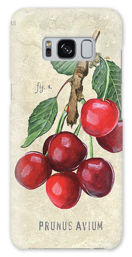 Cherry Galaxy Case featuring the painting Scientific Fruit 4 by Debbie DeWitt