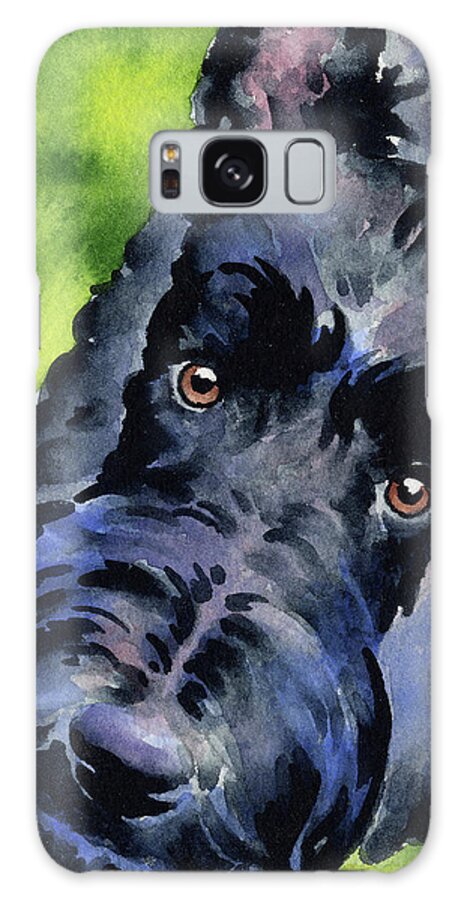 Scottish Terrier Galaxy Case featuring the painting Scottish Terrier Dog Art by David Rogers