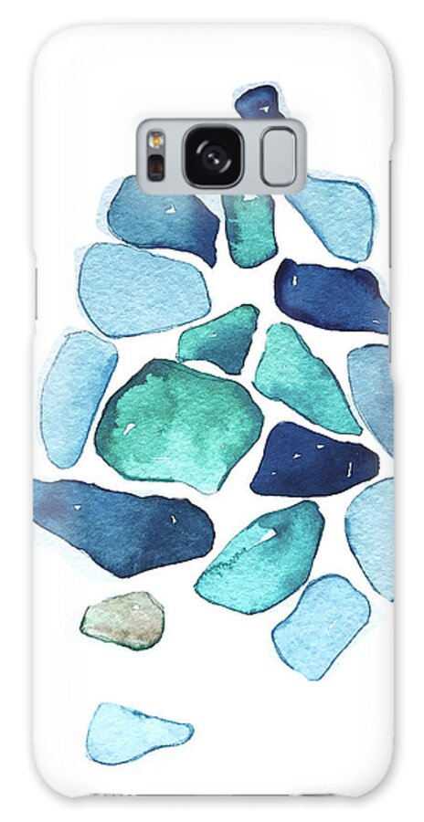 Sea Galaxy Case featuring the painting Sea Glass by Luisa Millicent