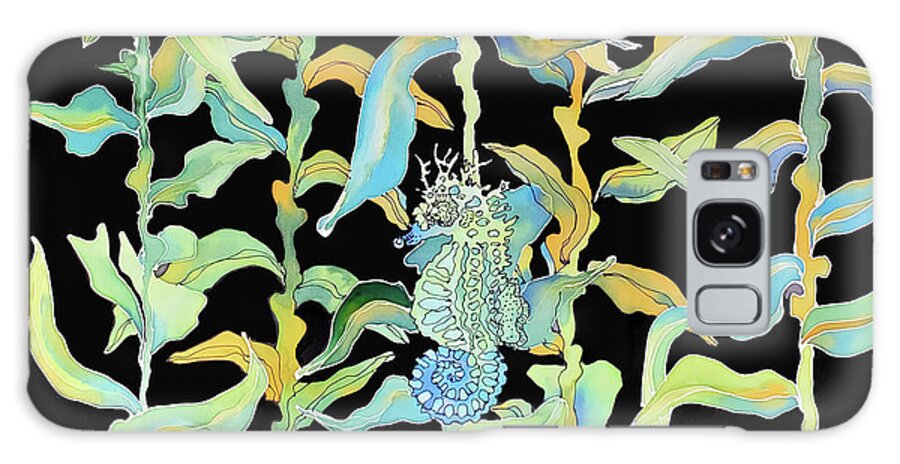 Seahorse Galaxy Case featuring the tapestry - textile Sea horses in a kelp forest by Karla Kay Benjamin