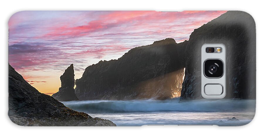 Sunset Galaxy Case featuring the photograph Sea stack sunset in Olympic National Park by Robert Miller