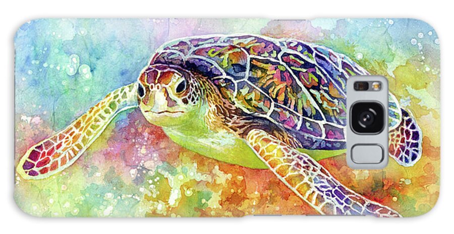 Urtle Galaxy Case featuring the painting Sea Turtle 3-pastel colors by Hailey E Herrera