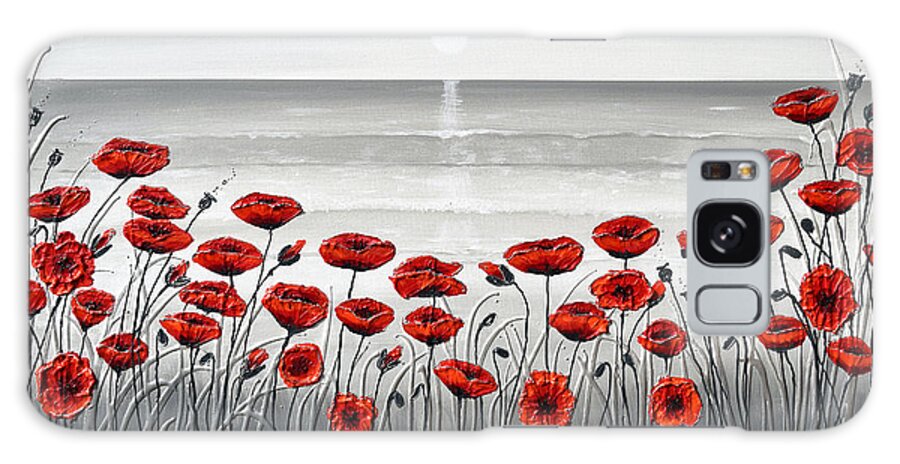 Red Poppies Galaxy Case featuring the painting Sea with Red Poppies by Amanda Dagg