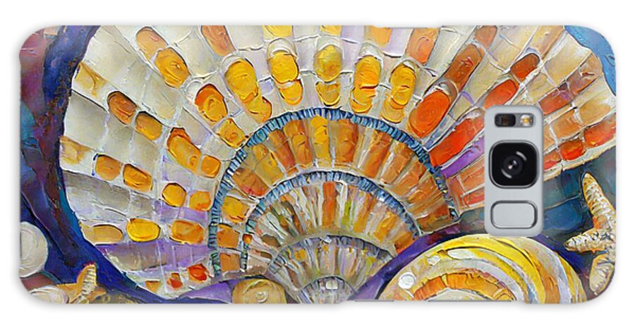 Seashell Galaxy Case featuring the mixed media Seashells Abstract I by Susan Rydberg