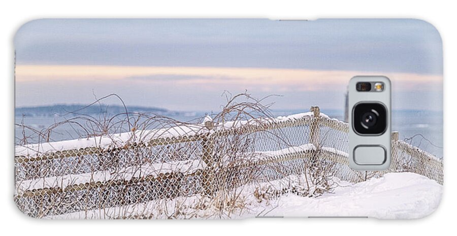 Cape Elizabeth Galaxy Case featuring the photograph Seaside Fences by Jeff Sinon