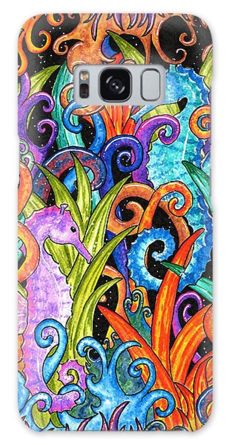 Seahorse Galaxy Case featuring the painting Secluded Seahorses by Gemma Reece-Holloway