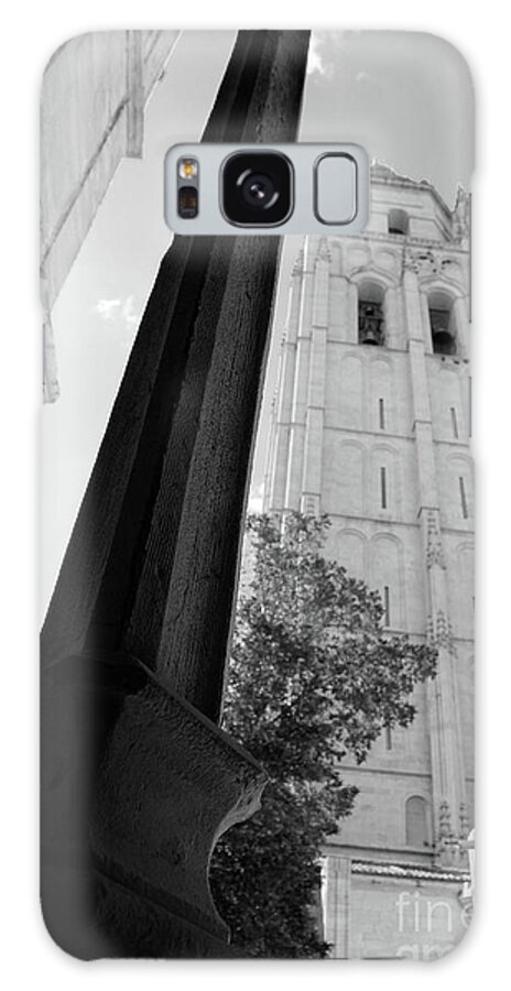 Spain Galaxy Case featuring the photograph Segovia - Cathedral Tower BW by Nieves Nitta