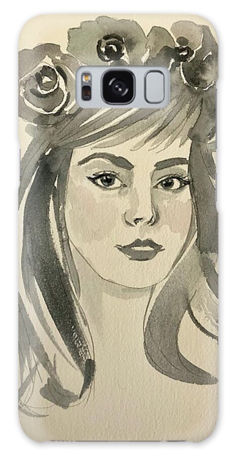 Sepia Galaxy Case featuring the painting Sepia Woman by Luisa Millicent