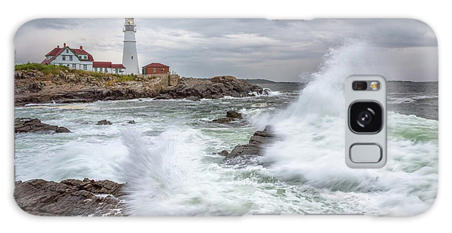 Portland Head Lighthouse Galaxy Case featuring the photograph September Storm at Portland Head Light by Kristen Wilkinson