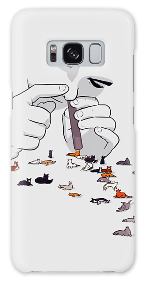 Cats Galaxy Case featuring the drawing Serotonin by Ludwig Van Bacon
