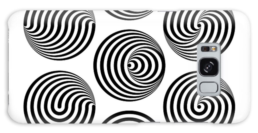 Op Art Galaxy Case featuring the mixed media Seven Eclipses by Gianni Sarcone