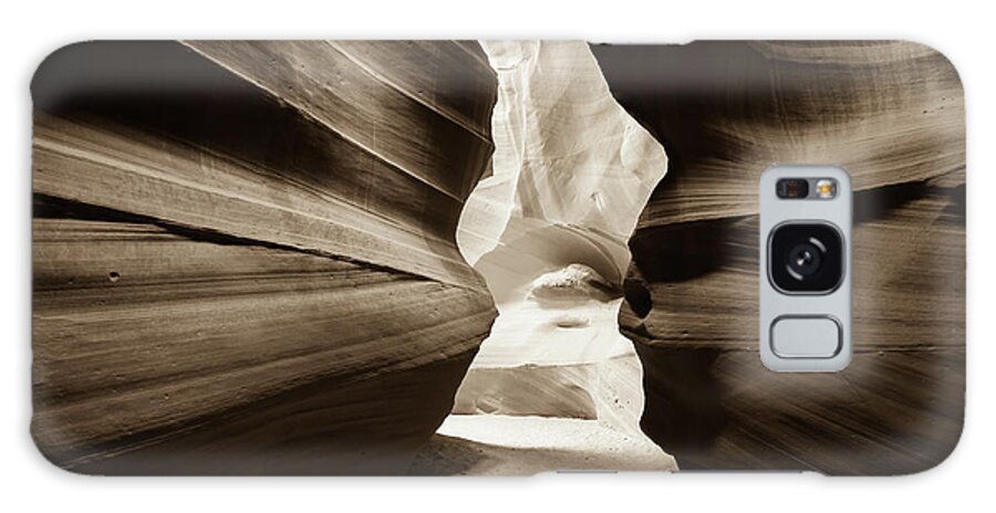 America Galaxy Case featuring the photograph Shadows and Textures - Antelope Canyon Sepia by Gregory Ballos