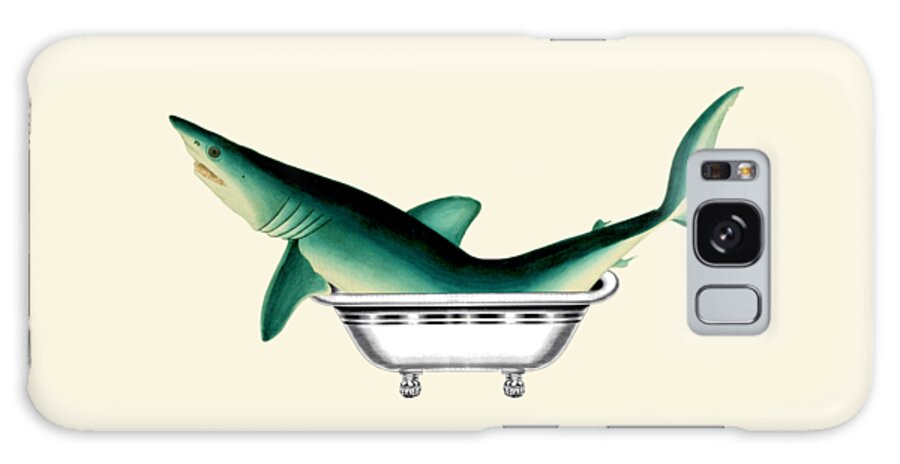 Shark Galaxy Case featuring the digital art Shark In The Bath by Madame Memento