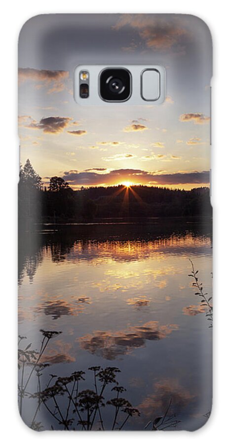 Shearwater Galaxy Case featuring the photograph Shearwater lake, Wiltshire at sunset by Victoria Ashman