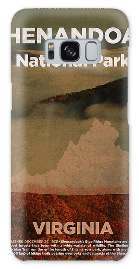 Shenandoah Galaxy Case featuring the mixed media Shenandoah National Park in Virginia Travel Poster Series of National Parks Number 53 by Design Turnpike