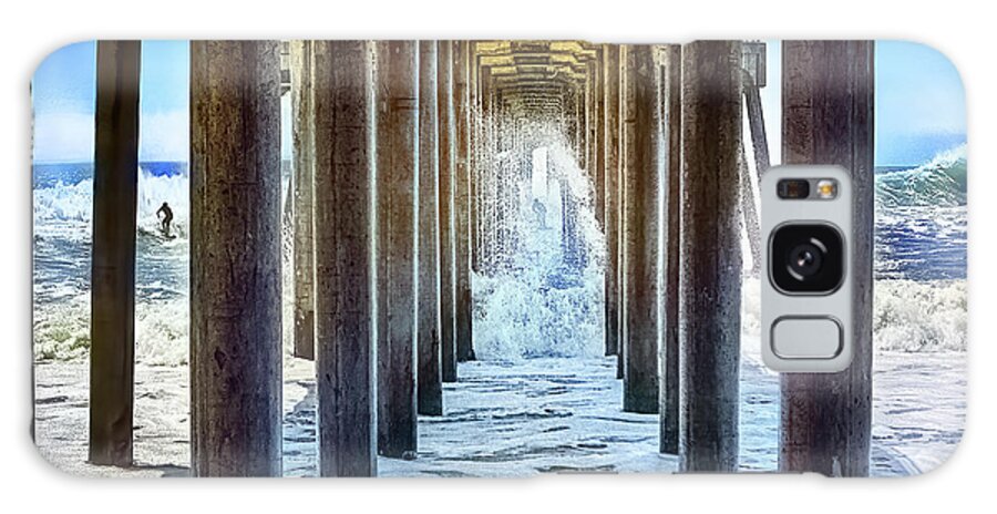 Surf Galaxy Case featuring the photograph SHOOTING THE PIER Huntington Beach, California by Don Schimmel