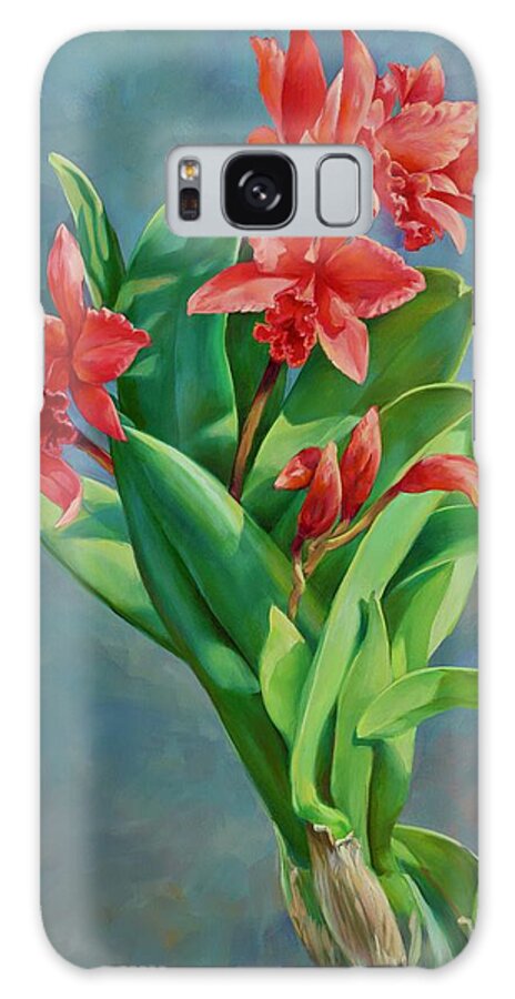 Orchid Galaxy Case featuring the painting Show Offs by Laurie Snow Hein