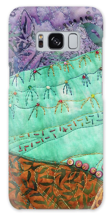 Shrine To Land And Sky Galaxy Case featuring the mixed media Shrine to Land and Sky D by Vivian Aumond