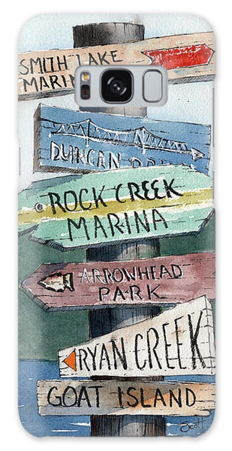 Watercolor Galaxy Case featuring the painting Sign Post #3 by Scott Brown