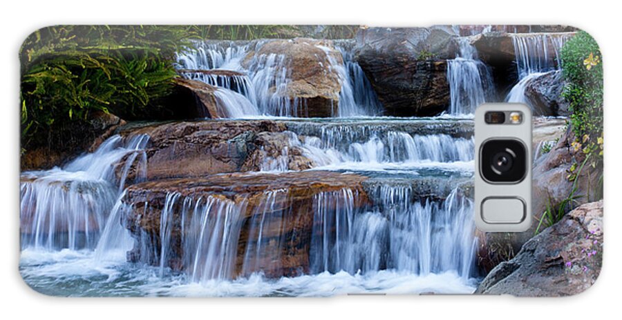 Waterfalls Galaxy Case featuring the photograph Silky Waterfalls with Bubble Fine Art Photograph by Jerry Cowart