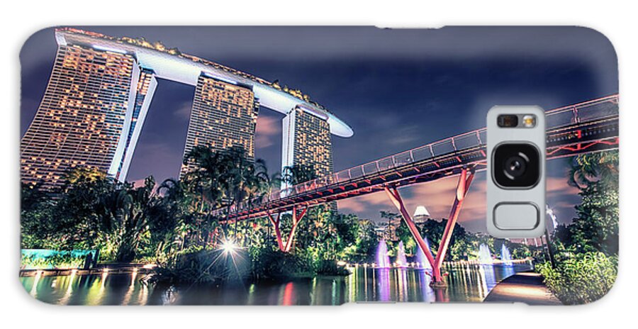Architecture Galaxy Case featuring the photograph Singapore Night by Manjik Pictures