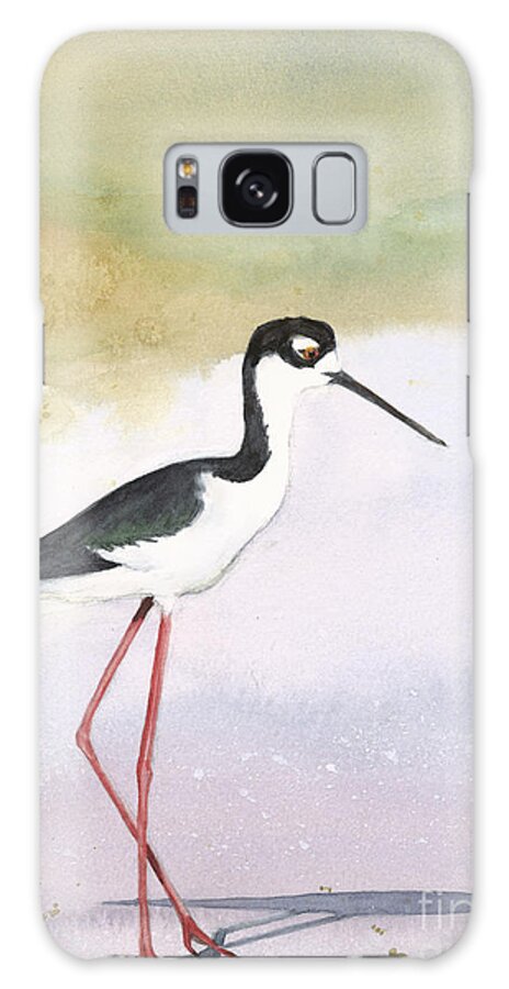 Bird Black Necked Stilt Galaxy Case featuring the painting Skinny Legs by Vicki B Littell