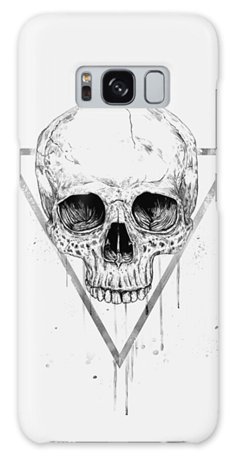 Skull Galaxy Case featuring the drawing Skull in a triangle II by Balazs Solti