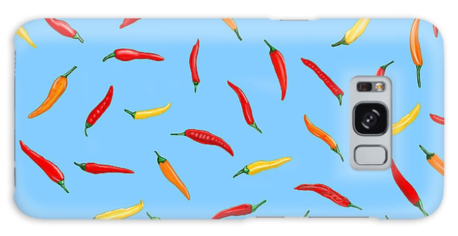 Peppers Galaxy Case featuring the mixed media Sky Full of Peppers by Judy Cuddehe