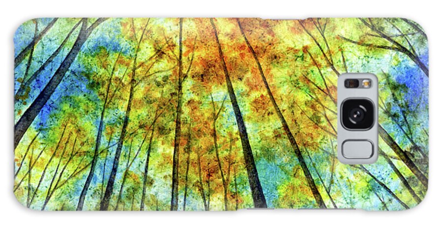 Tall Tree Galaxy Case featuring the painting Sky Waltz-pastel colors by Hailey E Herrera