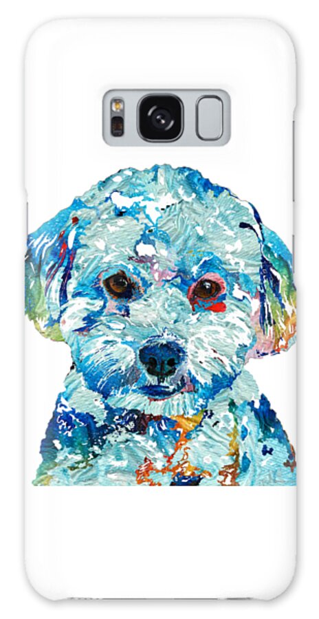 Small Dog Galaxy Case featuring the painting Small Dog Art - Soft Love - Sharon Cummings by Sharon Cummings