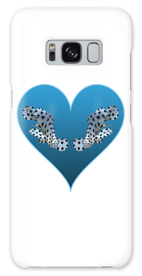 Juvenile Fish Galaxy Case featuring the mixed media Small fish in a blue heart - Cute motif of young fish - by Ute Niemann