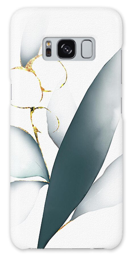 Watercolor Galaxy Case featuring the painting Smokey Blue Leaves III by Ink Well