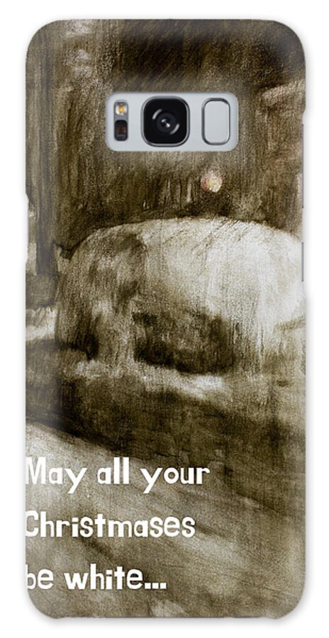 Christmas Card Galaxy Case featuring the painting Snow Covered Car At Night - Christmas car version by Hans Egil Saele