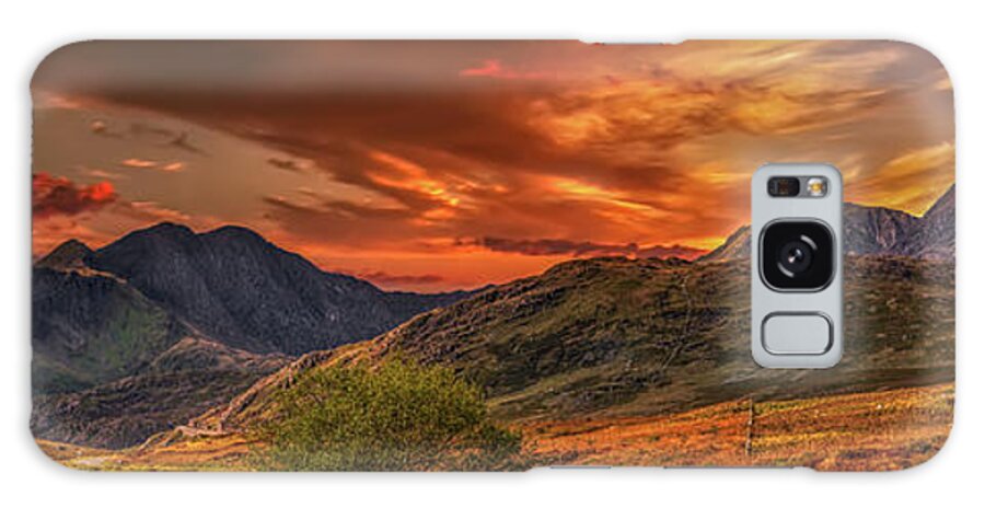Snowdon Galaxy Case featuring the photograph Snowdon Mountains Sunset Panorama by Adrian Evans