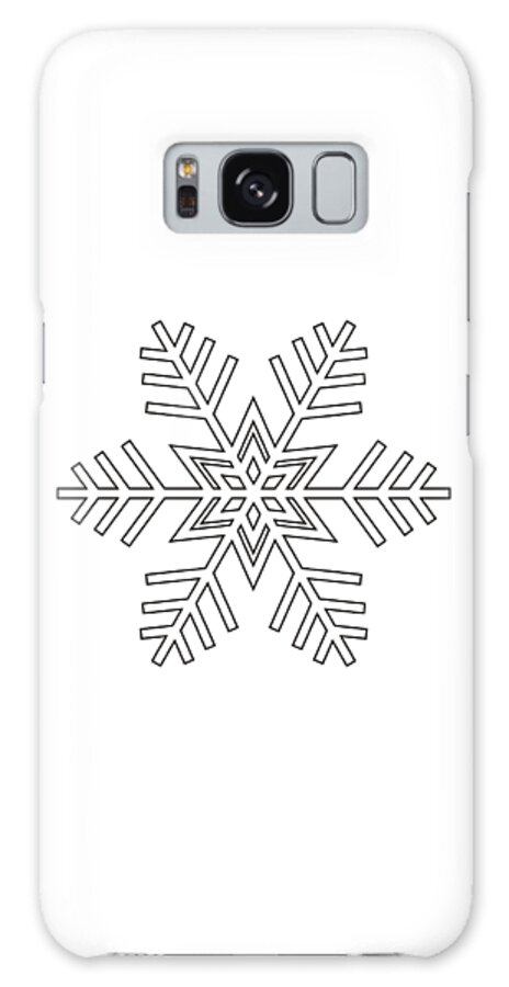 Snowflakes Galaxy Case featuring the digital art Snowflake in Black and White by Eclectic at Heart