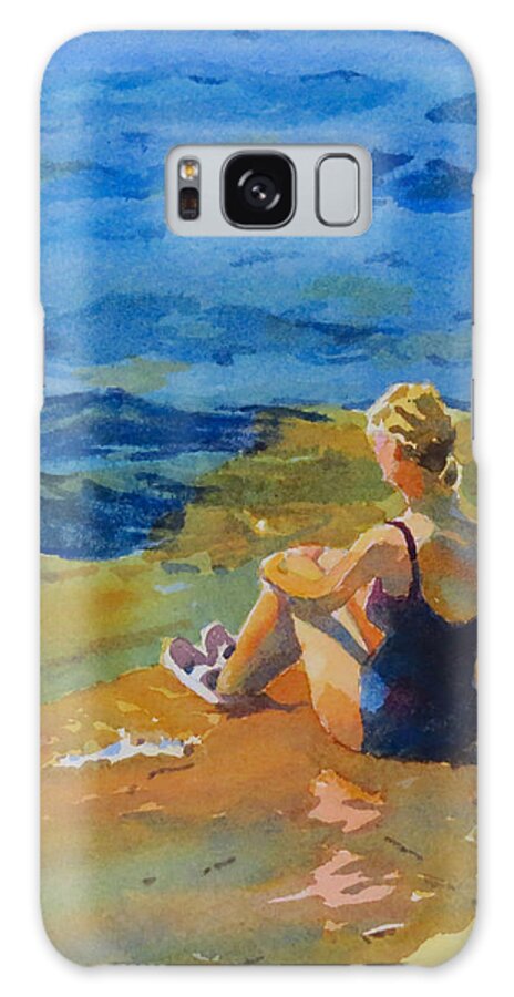 Summer Galaxy Case featuring the painting Solitude on the Rocks by David Gilmore