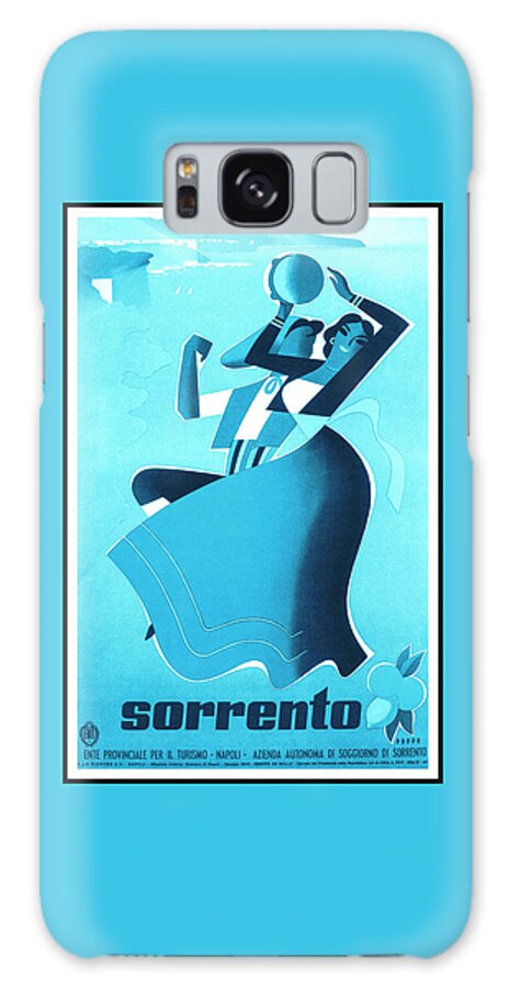 Sorrento Galaxy Case featuring the photograph Sorrento Italy Vintage Retro Travel Poster Ocean Blue by Carol Japp