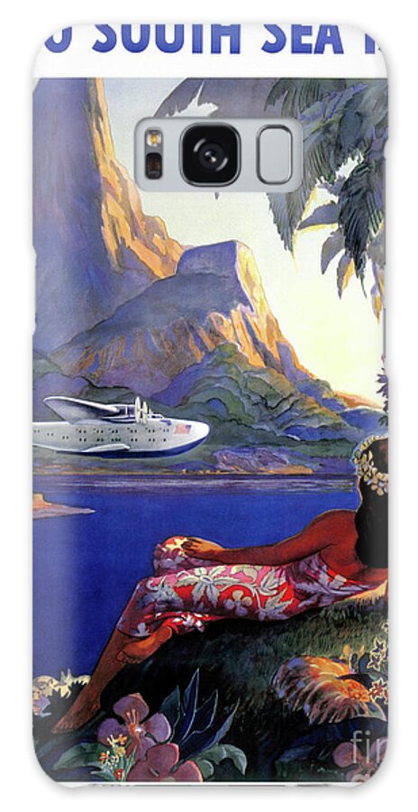 Vintage Galaxy Case featuring the drawing South Sea Isles Vintage Travel Poster by Vintage Treasure