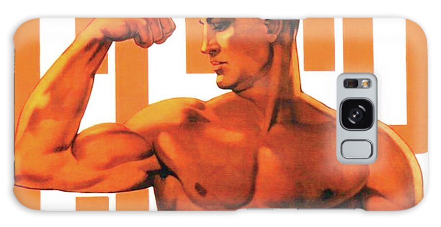 Body Building Galaxy Case featuring the digital art Soviet Muscle Man by Long Shot