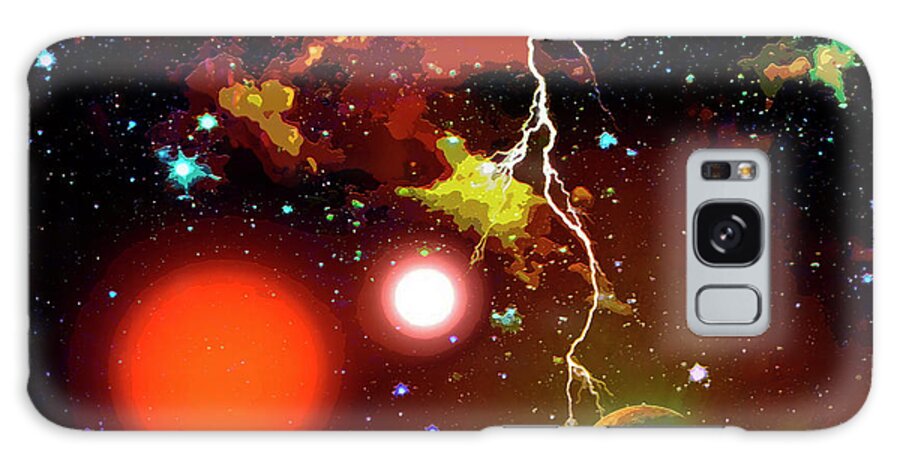 Space Galaxy Case featuring the digital art Space Lightning by Don White Artdreamer