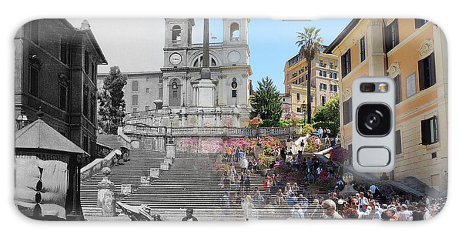 Spanish Steps Galaxy Case featuring the photograph Spanish Step, Old and New by Eric Nagy