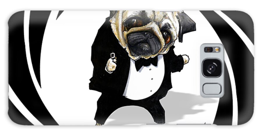 Pug Galaxy Case featuring the drawing Special Agent Pug by John LaFree