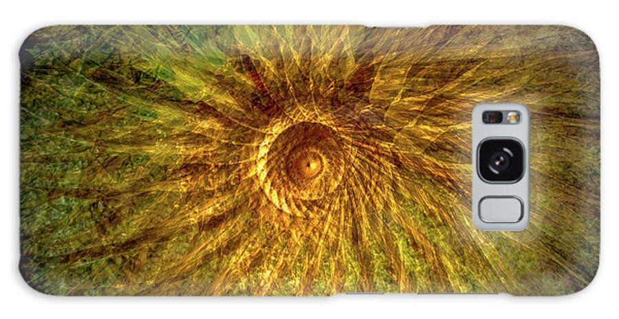 Desert Sphere Globe Mandala Wholeness Abstract Spiral Galaxy Case featuring the digital art Spiral Mandala Golden Sun by Sandra Nesbit