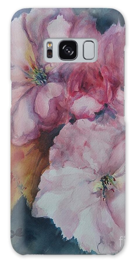 Cherry Galaxy Case featuring the painting Spring Blossoms I by Sonia Mocnik