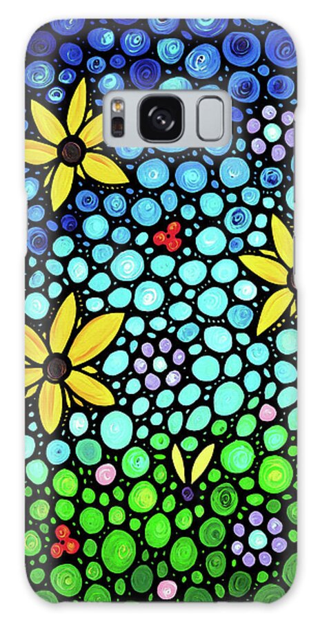 Floral Galaxy Case featuring the painting Spring Maidens Large Size Flower Mosaic Art by Sharon Cummings