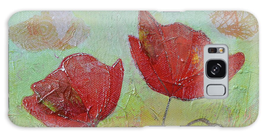 Spring Galaxy Case featuring the painting Spring Poppy II by Shadia Derbyshire