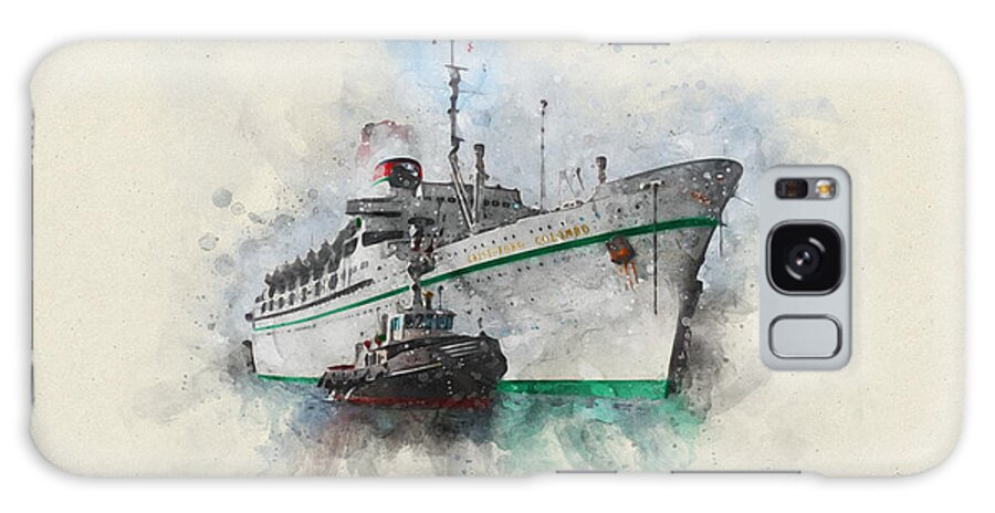 Steamer Galaxy Case featuring the digital art S.S. Cristoforo Colombo by Geir Rosset