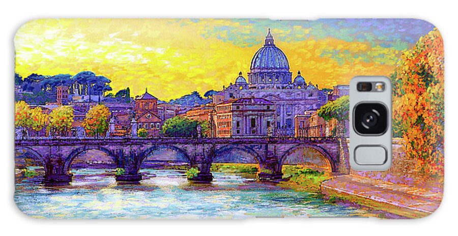 Italy Galaxy Case featuring the painting St Angelo Bridge Ponte St Angelo Rome by Jane Small