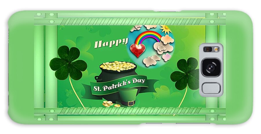 St. Patrick's Day Galaxy Case featuring the mixed media St. Patrick's Day for Kids by Nancy Ayanna Wyatt