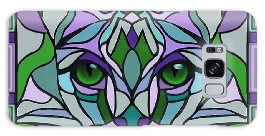 Cat Galaxy Case featuring the digital art Stained Glass Cat by Suzanne Schaefer